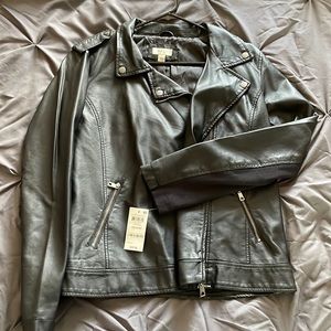 Black faux leather jacket